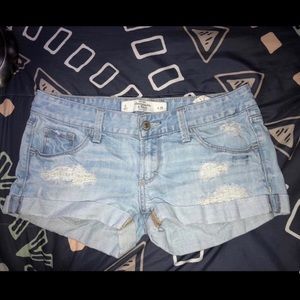 Abercrombie and Fitch distressed denim shorts!